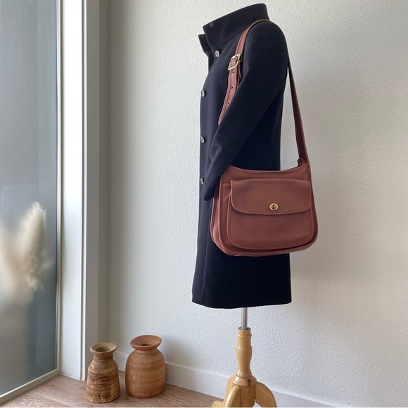 Vintage Coach Taft British Tan Crossbody Bag Shoulder Bag Made In USA 9980 - Picture 8 of 12